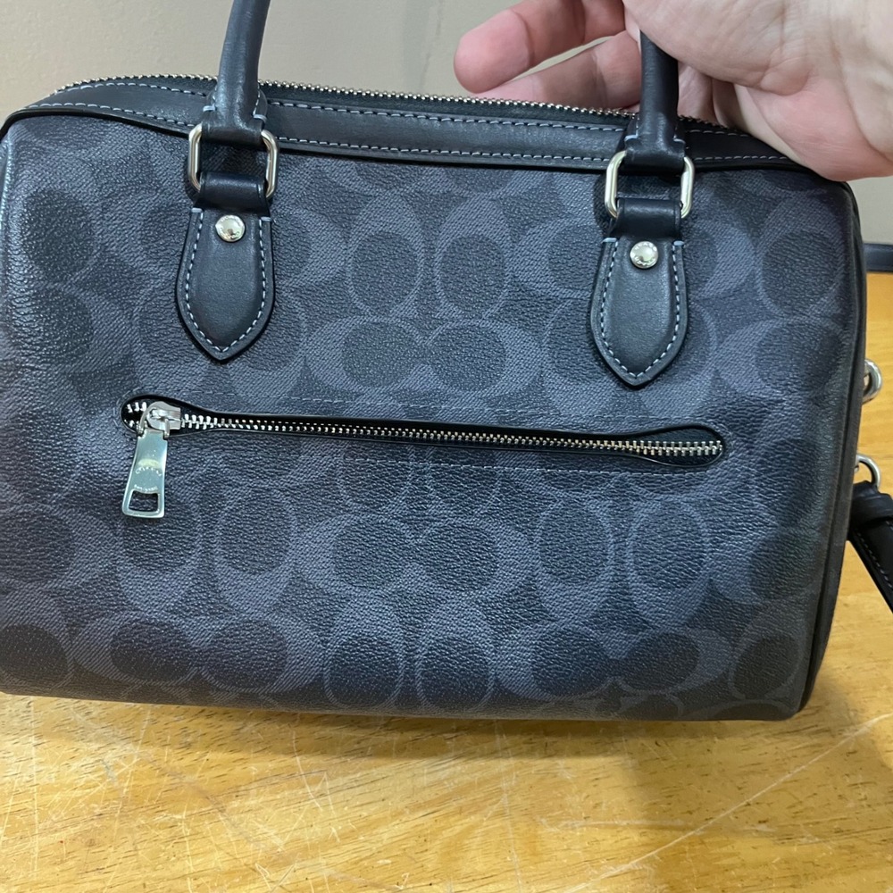 Coach Rowan Satchel Dark Denim Signature Leather Crossbody Bag CM280 Luxury - Picture 4 of 14